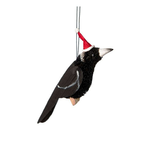 Aussie Christmas Magpie Black White Ornament Aussie Christmas Magpie Black White Ornament