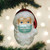 Santa with face Mask Glass Ornament