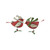 Red Galvanised Birds With Scarf and Hat (Set of 2) - 26cm