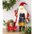 Red Black Gold Santa With Wreath and Sack 