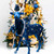 Majestic Blue Reindeer with Gold Star Accents
