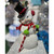 Retro Winter Snowman Candy Cane Figurine