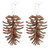 Brown Glittered Pinecone Ornament (Set of 2)