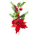 Red Green Holly Poinsettia Spray 
