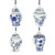 Blue White Chinoiserie Ginger Jar Ornaments (Set of 4) 