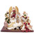 Christmas Elves Burgundy Ivory Green Nativity Set with Angel and Animals on Base - 25cm 
