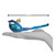 Old World Christmas Glass Blue Fairy Wren Glass Ornament - 15cm 
