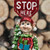 Christmas Elves Elf Stop Here Sign Post Light Up - 30cm 