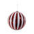 Christmas Elves Candy Cane Ribbed Bauble - 20cm 