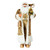 Christmas Elves Gold and Ivory Fur Trim Santa Holding Lantern - 120cm 