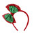 Christmas Elves Red Green Sequin Bow Headband 
