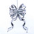 Christmas Elves  Shiny Silver Double Bow Ornament - 14cm 