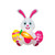 Easter Town Easter Bunny Inflatable with Carrots and Easter Eggs - 1.2m 