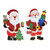 Christmas Elves Santa with Present Glitter EVA Plaque