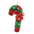 Charming Tinsel Candy Cane with Decorative Red-Green Bow