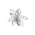 Elegant Organza Christmas Poinsettia with Glitter Trim - Silver