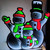 Waving Snowman Family LED Light Display