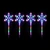 Outdoor Set of 4 Lighted Snowflake Stakes (Multicolour)