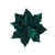 Green Rich Petal Poinsettia Glitter Velvet Clip-On