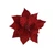 Red Ribbed Velvet Flower Glitter Poinsettia Clip