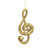 Ornate Gold Treble Clef Hanging Decoration with Bell Accent