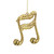 Ornate Gold Double Note Decoration with Jingle Bell Accents