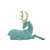 Seated Teal Flocked Reindeer with Gold Accents