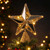Champagne Gold Shimmering Star Tree Topper Display