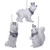 Crowned White Iridescent Glitter Resin Animal Ornaments (3 Styles)