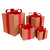 Red & Gold Striped Mesh Tinsel Nesting Gift Boxes with Velvet Bows (Set of 4)