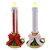 Illuminated Resin Candle with Bow & Holly Pedestal (2 Styles)