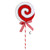 C - Red and White Peppermint Lollipop Pick Decor