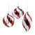 Red, White & Silver Swirl Glass Bauble (3 Styles)