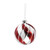 Red, White & Silver Swirl Glass Ball Bauble