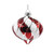Red, White & Silver Swirl Glass Onion Bauble