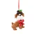 Brown & White Bulldog - Holiday Puppy Tree Ornament