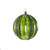 Olive Green Ribbed Pearlised & Glitter Stripe Bauble Ornament