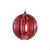 Ruby Red Ribbed Pearlised & Glitter Stripe Bauble Ornament
