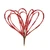 Red Beaded Wire Petal Floral Pick
