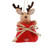 Reindeer Felt Wool Animal Peeking from Red Santa Sack Hanging Decoration