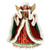 Deluxe Traditional Red Velvet & Green Fabric Angel Tree Topper