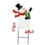 Embossed Metal Skating Snowman Christmas Yard Stake