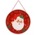 Vintage Christmas Santa & Wreath Round Hanging Sign