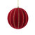 Red Vertical Rib - Flocked Velvet Bauble with Gold Glitter Ribbing