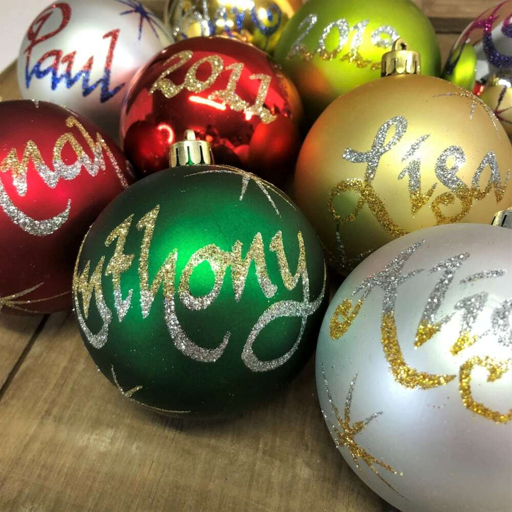 Personalised Christmas Baubles Melbourne The Cake Boutique