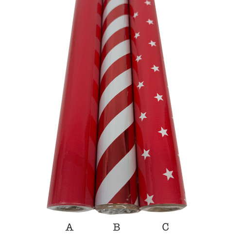 Santa Ramp Paper Red Red Wrap Paper (2 Styles) - 5m - Christmas Elves