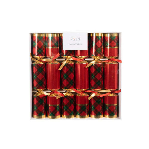 Luxury Red Tartan Cracker (Pack of 6) 35cm Christmas Elves