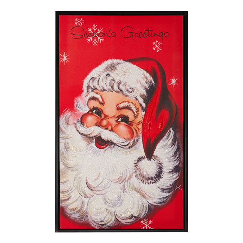 Retro Santa Framed Canvas Wall Art 59.7cm Christmas Elves