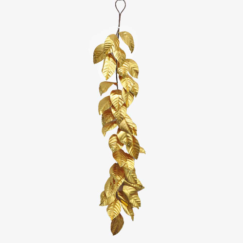Gold Metallic Leaf Garland 120cm Christmas Elves