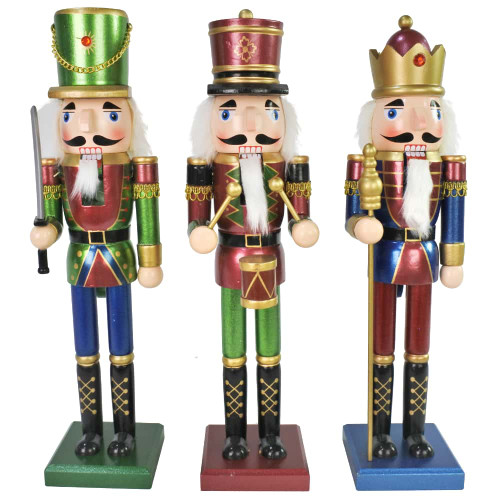 Matte Metallic Nutcracker (3 Styles) 38cm Christmas Elves